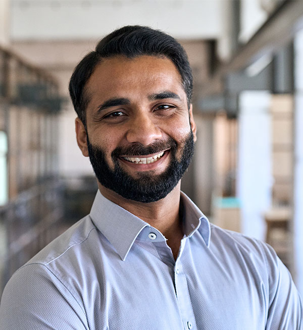 Man with beard smiling